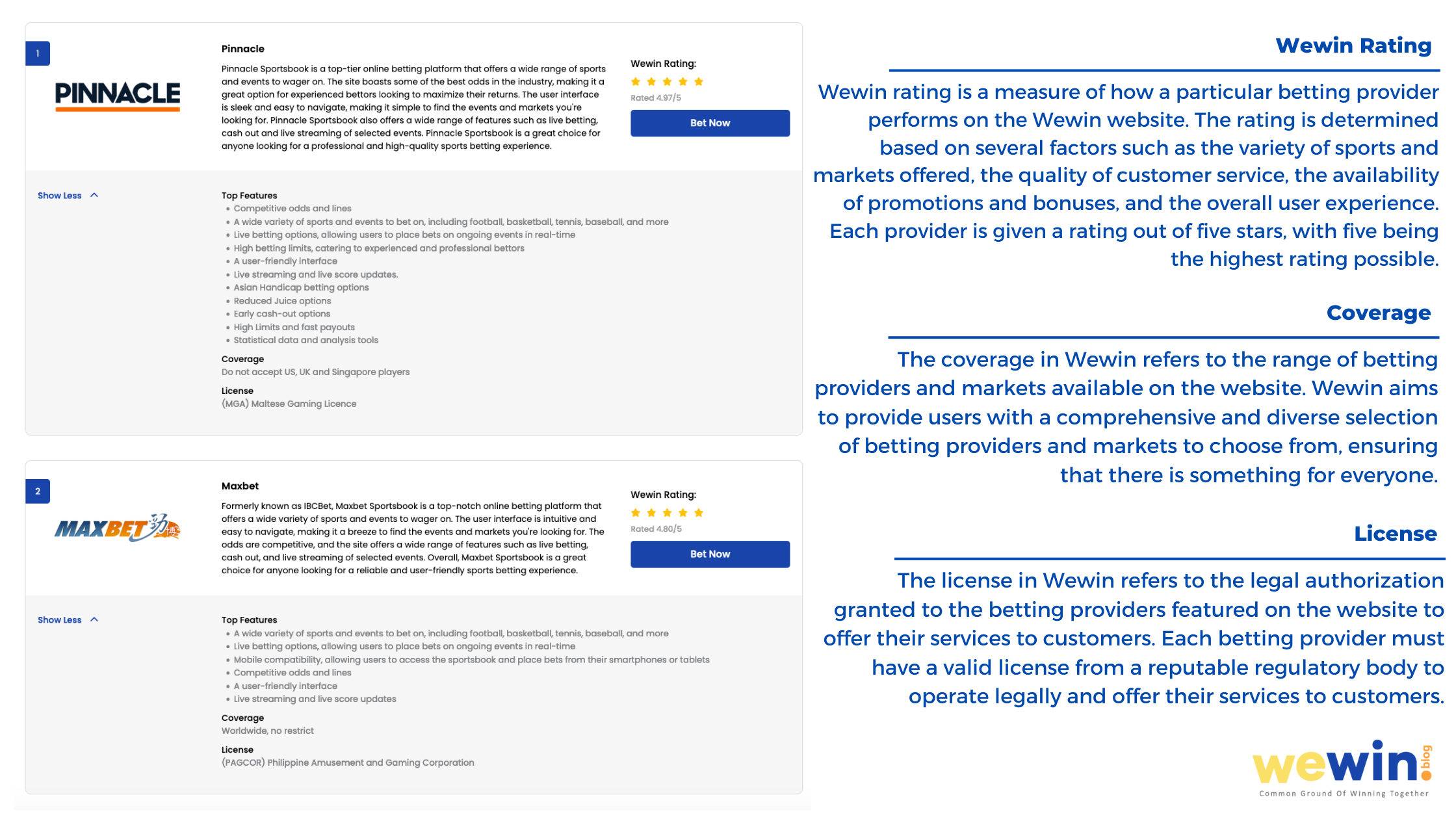 Wewin Sportsbook Comparison Explained